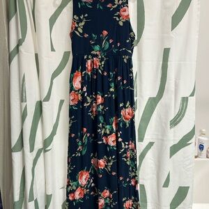 Anna Navy Floral Dress